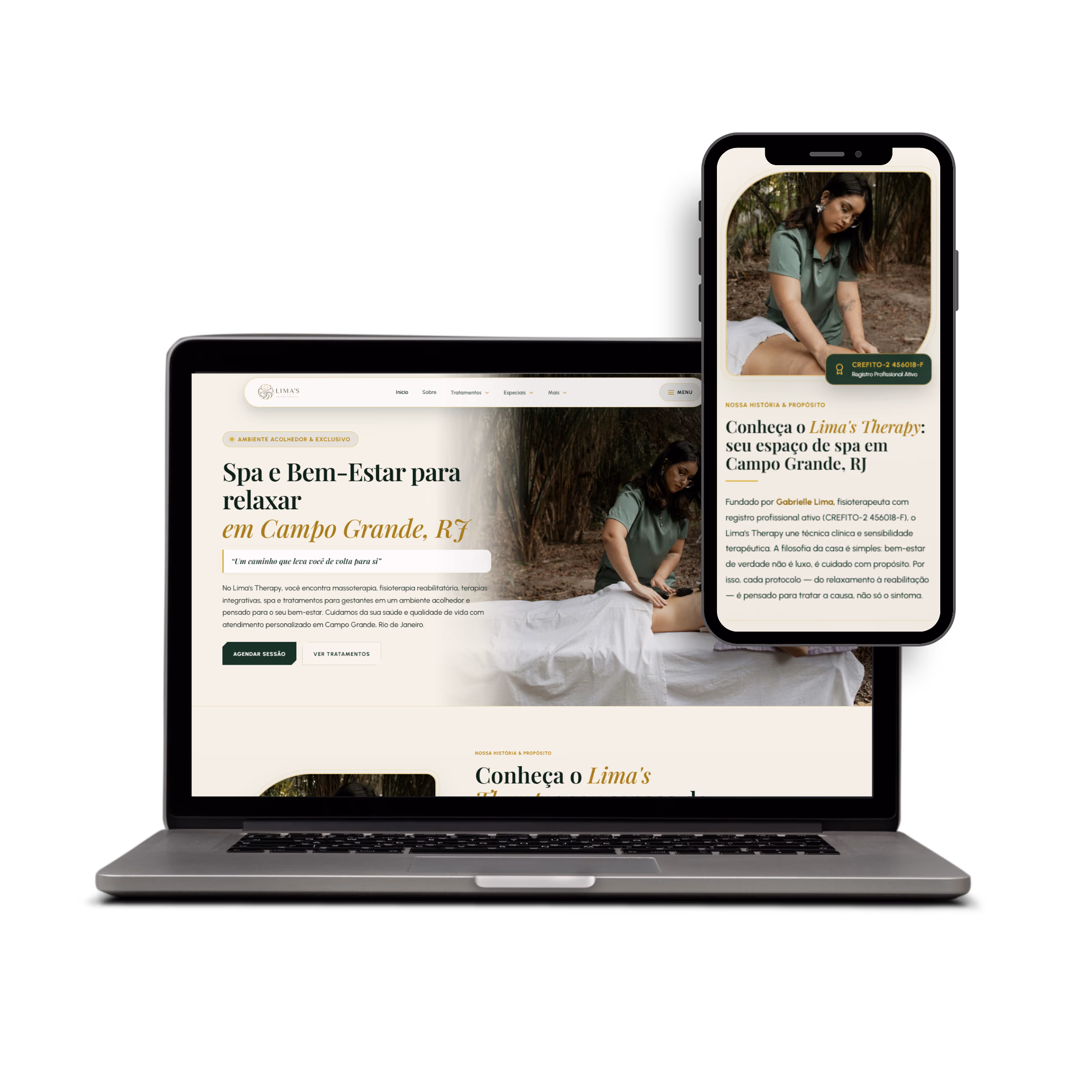 Site Lima's Therapy - Criado por Web em Vista com SEO Local no Rio de Janeiro